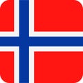 Norway Flag Vector Square Flat Icon Royalty Free Stock Photo