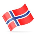 Norway Flag Vector Waving Icon Royalty Free Stock Photo