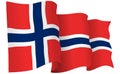 Norway Flag Waving Vector Illustration Royalty Free Stock Photo