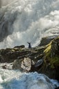 Norway, Flam. Kjosfossen famous waterfall