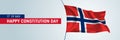 Norway happy constitution day vector banner, horizontal greeting card