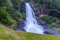 Norway, Hordaland county. Famous Steinsdalsfossen waterfall. Scandinavian nature