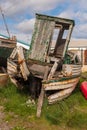 Rotting fishing boat in ByggÃÂ°asafn VestfjarÃÂ°a Westfjord History Museum Royalty Free Stock Photo