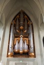 Hallgrimskirkja Church organ pipes Reykjavik Iceland