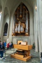 Hallgrimskirkja Church organ and pipes Reykjavik Iceland Royalty Free Stock Photo