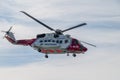 HM Coastguard helicopter in operation off Lowestoft