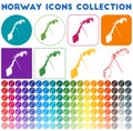 Norway icons collection. Royalty Free Stock Photo