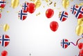 Norway Independence Day poster. Patriotic holiday. Norway balloons Royalty Free Stock Photo