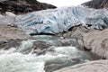 Norway, Jostedalsbreen National Park. Famous Briksdalsbreen glac Royalty Free Stock Photo