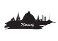 Norway Landmark Global Travel And Journey paper background. Vector Design Template.used for your