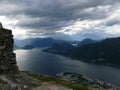 Norway landscape fjord Andalsnes, Nesaksla, Royalty Free Stock Photo