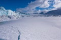 Landscape nature of the glacier mountain of Spitsbergen Longyearbyen Svalbard arctic winter polar sunshine day