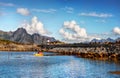 Norway Landscape, Rugged Nordic Coastline Lofoten Islands Royalty Free Stock Photo