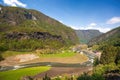 Norway with landscape during spring time. Railroad from Flam to Myrdal in Norway