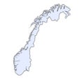 Norway light blue map