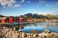 Norway, Lofoten Islands, Coast Landscape Mountains Fjords Royalty Free Stock Photo