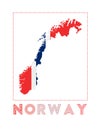 Norway Logo. Map of Norway with country name and.