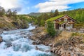 Norway, Lom-view of the rapids on the Otta river. Royalty Free Stock Photo