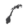 Norway map silhouette illustration Royalty Free Stock Photo