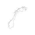 Norway map silhouette Royalty Free Stock Photo