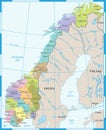 Norway Map - Vector Illustration