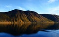 Reflection of mountains on the water in the fjords in Norway Royalty Free Stock Photo