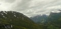 Norway, More og Romsdal County, rocks and waterfalls in the fog