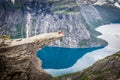 Norway Mountain Trolltunga Odda Fjord Norge Hiking Trail Royalty Free Stock Photo