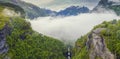 Norway Mountains And Fjord View - Clouds Over Geirangerfjord, St