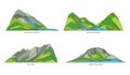 Norway natural landmarks, travel icons, vector set