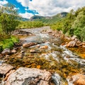 Norway Nature Cold Water Mountain River Royalty Free Stock Photo