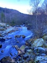 Lake in Norway in the west coast of Norway in the mountain. Water fall Royalty Free Stock Photo