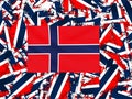 Norway, land and the flag Royalty Free Stock Photo