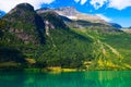 Norway, Olden mountains and fjord landscape