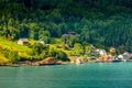 Norway, Olden village and fjord landscape Royalty Free Stock Photo