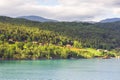 Norway, Olden village and fjord summer landscape Royalty Free Stock Photo