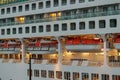 Norway, Oslo, CIRCA 2020: Close up of MV Aurora cruise ship of the P&O Cruises fleet docked in harbor due to covid19 restrictions Royalty Free Stock Photo