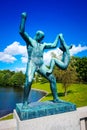 Sculpture of a man and girl, Vigeland Sculpture Park, Frogner Park - Oslo, Norway Royalty Free Stock Photo