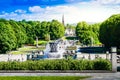 Fountain with monuments, Vigeland Sculpture Park, Frogner Park, Oslo, Norway Royalty Free Stock Photo