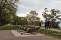 Norway. Old cannons on the territory of the Akershus Fortress in Oslo. September 18, 2018 Royalty Free Stock Photo