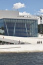 Norway. Oslo opera house building with tourist. Travel tourism. Royalty Free Stock Photo