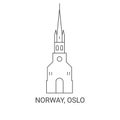 Norway, Oslo travel landmark vector illustration
