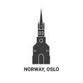 Norway, Oslo travel landmark vector illustration