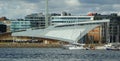 Norway, Oslo, view of the Astrup Fearnley Museum of Modern Art from Oslofjord