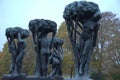 Norway, Oslo, Vigeland Sculpture Park, sculpture statues and the fountain Royalty Free Stock Photo