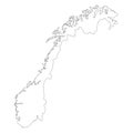 Norway Outlline Map.