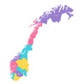 Norway political map of administrative divisions