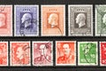 Norway Postage Stamps of Mid 1900s Royalty Free Stock Photo