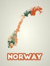 Norway poster in retro style.