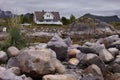Norway, recreation and fishing and tourism. Beautiful Rorbu houses on the shore